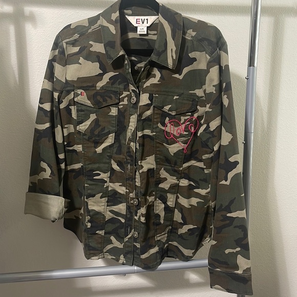 Ellen Degeneres Jackets & Blazers - Camo Jean Jacket